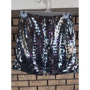Endless blu‎ silver sequence skirt size small new w/tags